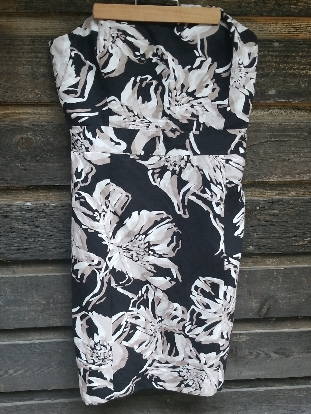 Banana Republic Dress Strapless Floral Linen Blend 12